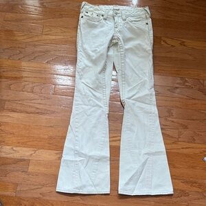 True Religion White/Cream Flare Jeans